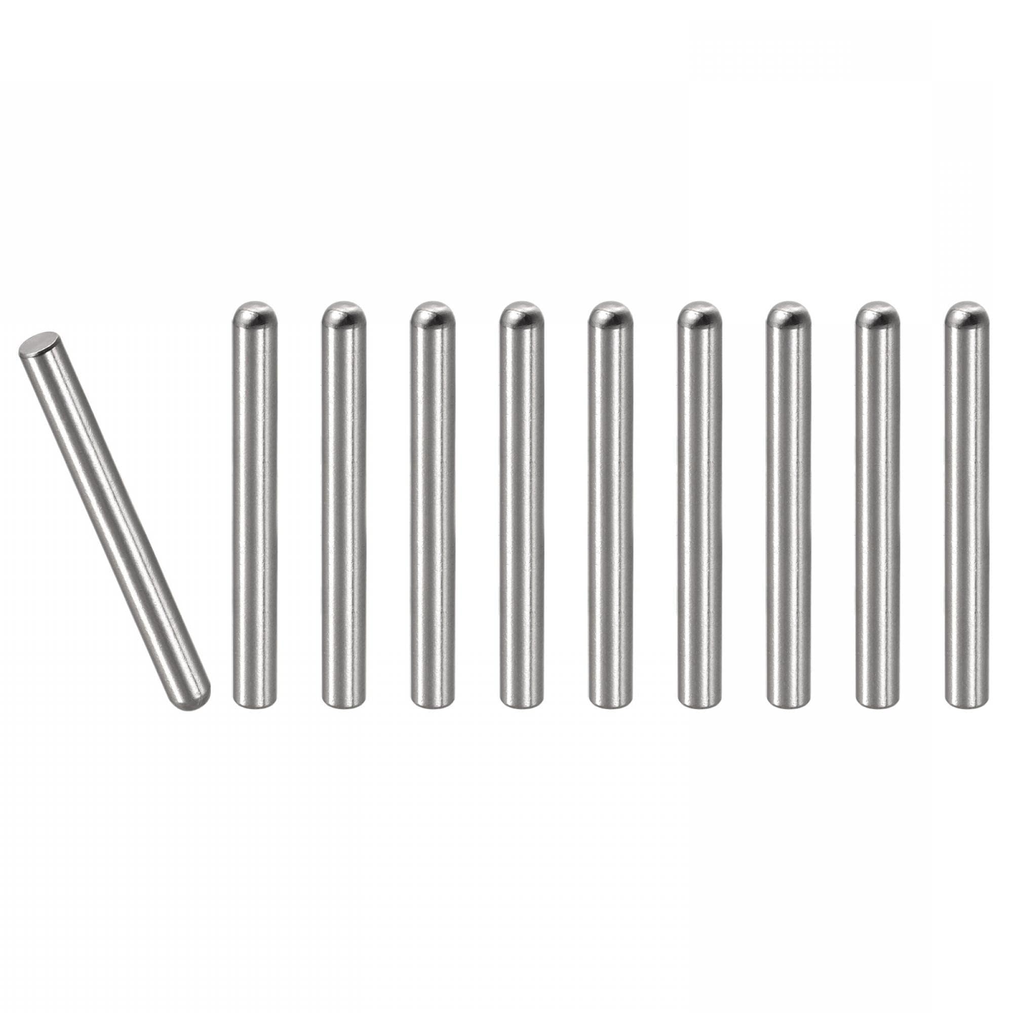 Unifizz 10Pcs 5 x 50mm Dowel Pin 304 Stainless Steel Round Head Flat Chamfered End Bunk Bed Pins Shelf Pegs Support Shelves Fasten Elements