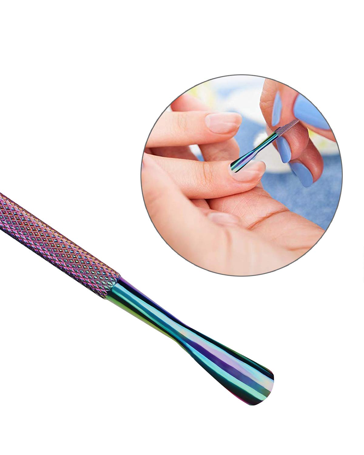 Cuticle Pusher Nail Polish Remover Stainless Steel Manicure Tool Set Gel Nail Polish Peeler Scraper Nail Care Stick Pedicure Kit for Fingernail and Toenail, opove P1, Color Gradient: Beauty