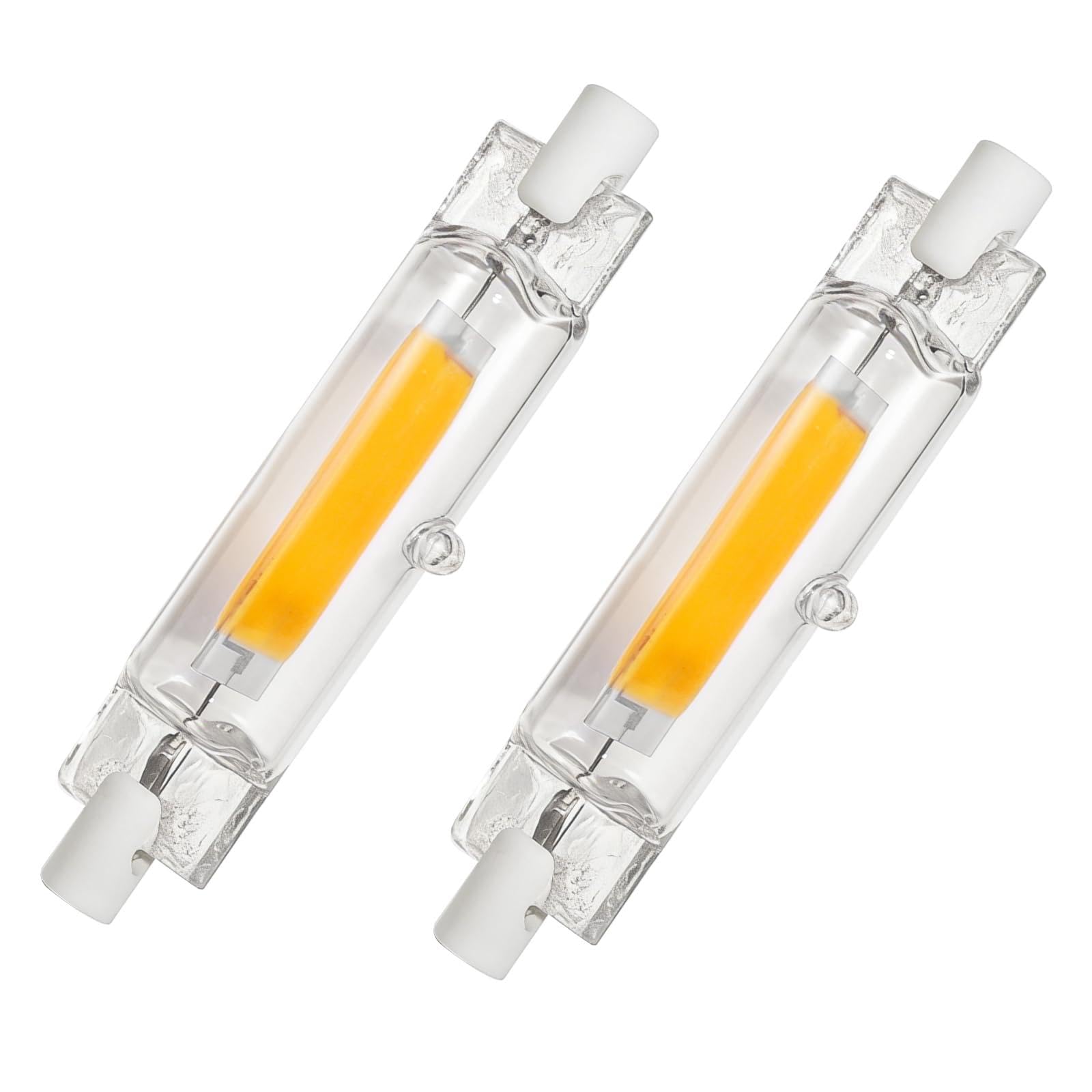 Viitech 2 Pack R7S LED Bulb, 78mm 10W Warm White COB Dimmable LED Light Bulb Linear Light Bulb, LEDs Halogen Bulb Replacement Energy Saving for Ceiling Floodlight Lamp Wall Lamp