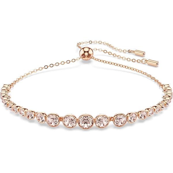 Amazon.com: Swarovski One bracelet, Heart, Pink, Rose gold-tone