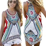 Yoyorule Women Summer Vest Sleeveless Shirt Blouse Casual Hollow Out Loose Tank Tops