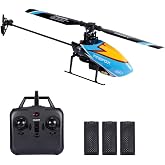 GoolRC C129 RC Helicopter for Adults, 4 Channel 2.4Ghz Remote Control Helicopter with 6-Axis Gyro, Aileronless RC Aircraft with Altitude Hold and 3 Batteries (Blue)