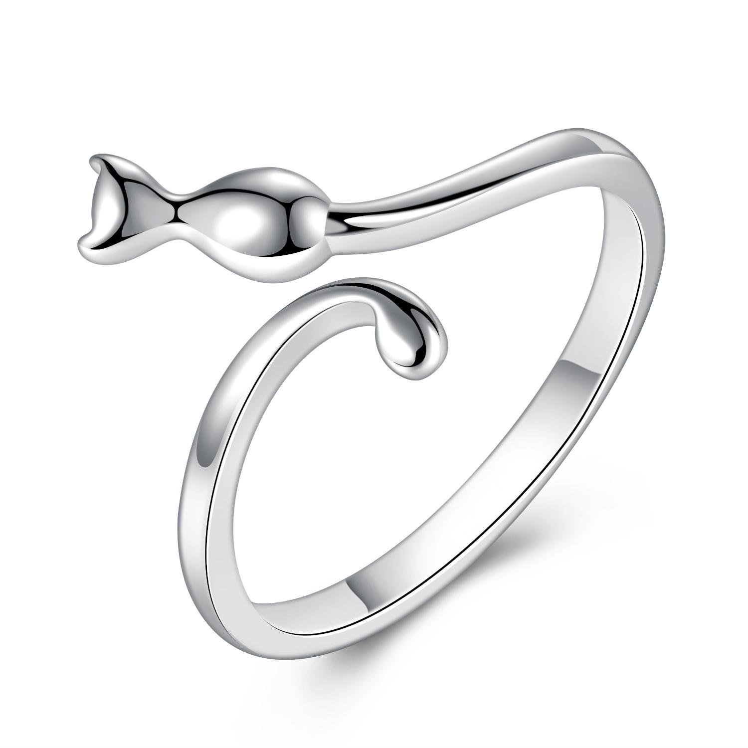 VIKI LYNN Cat Ring for Women, 925 Sterling Silver Open Kitten Ring, Cute Animal Jewelry Gift for Cat Lovers