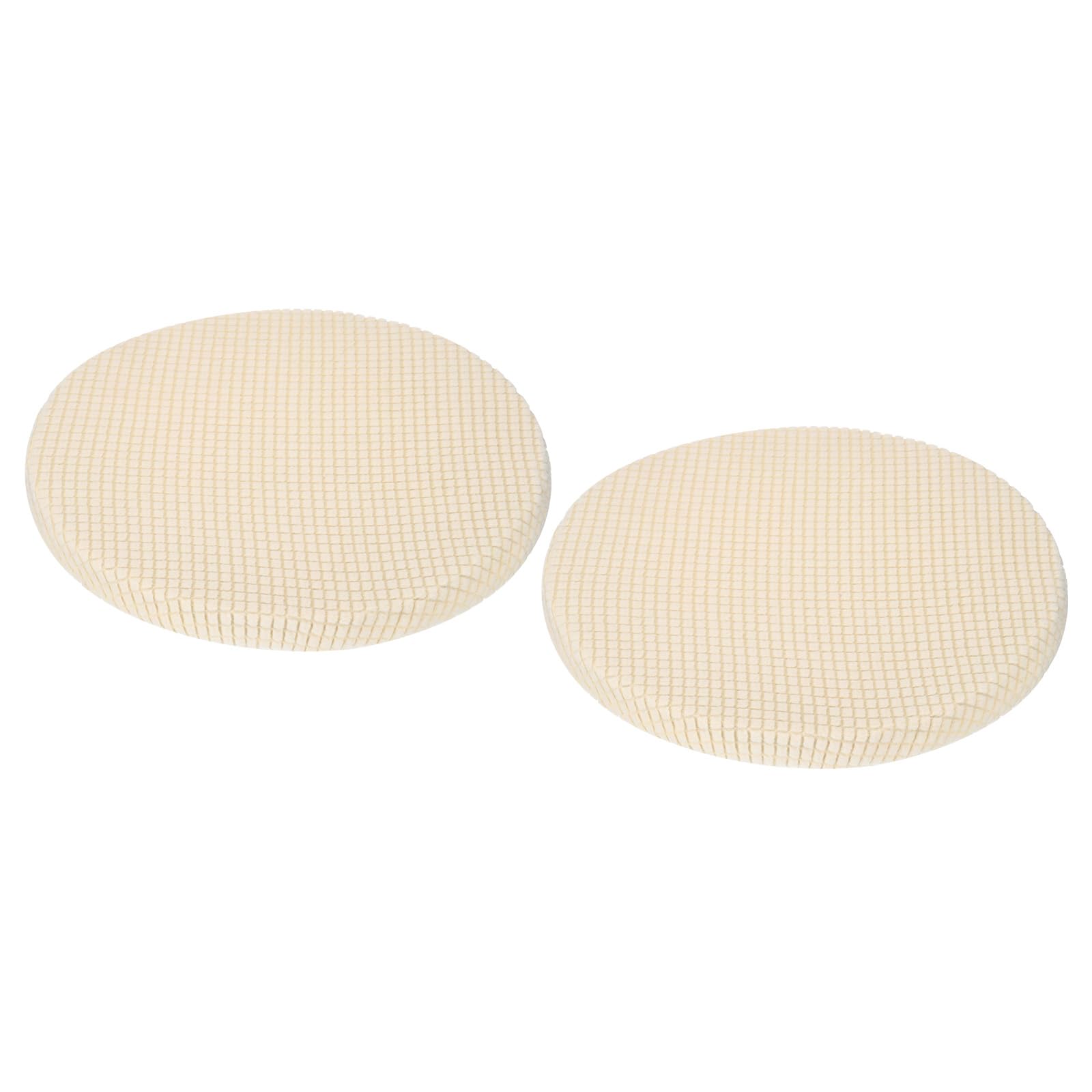 Uxcell Round Bar Stool Covers 2 Pack, Round Chair Covers with Elastic Bands Dia.11-14", Round Seat Cushions for Chairs Stool Slipcovers - Mustard Yellow