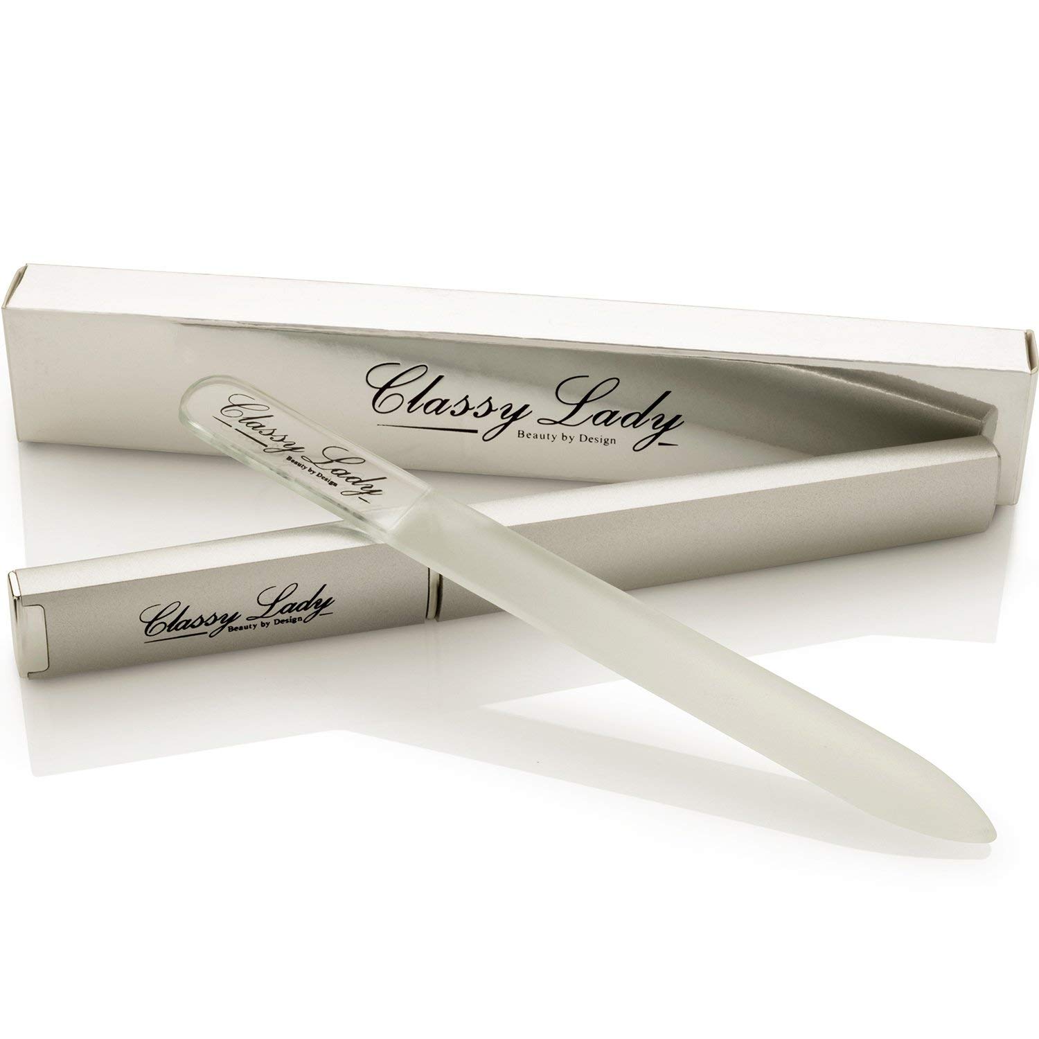 ClassyLady Professional Glass Nail File - Glass Nail File Case, Nails File, Glass Finger Nail Files, Crystal Nail File, Glass Nail & File, Crystal Nail Files : Beauty