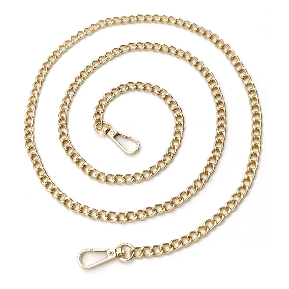 YDHfdc Handbag Metal Chain 120cm Handbag Chain Straps Purse Chain with Buckles Replacement Chain Strap for Shoulder Bags, Handbags, DIY Handbags Crafts Making,7.2mm