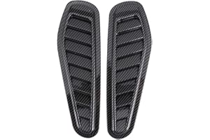 Watris Veiyi Hood Vents for Cars, 2PCS Car Air Flow Intake Decorative Scoop, Universal Carbon Fiber Style Bonnet Vent Hood Cover