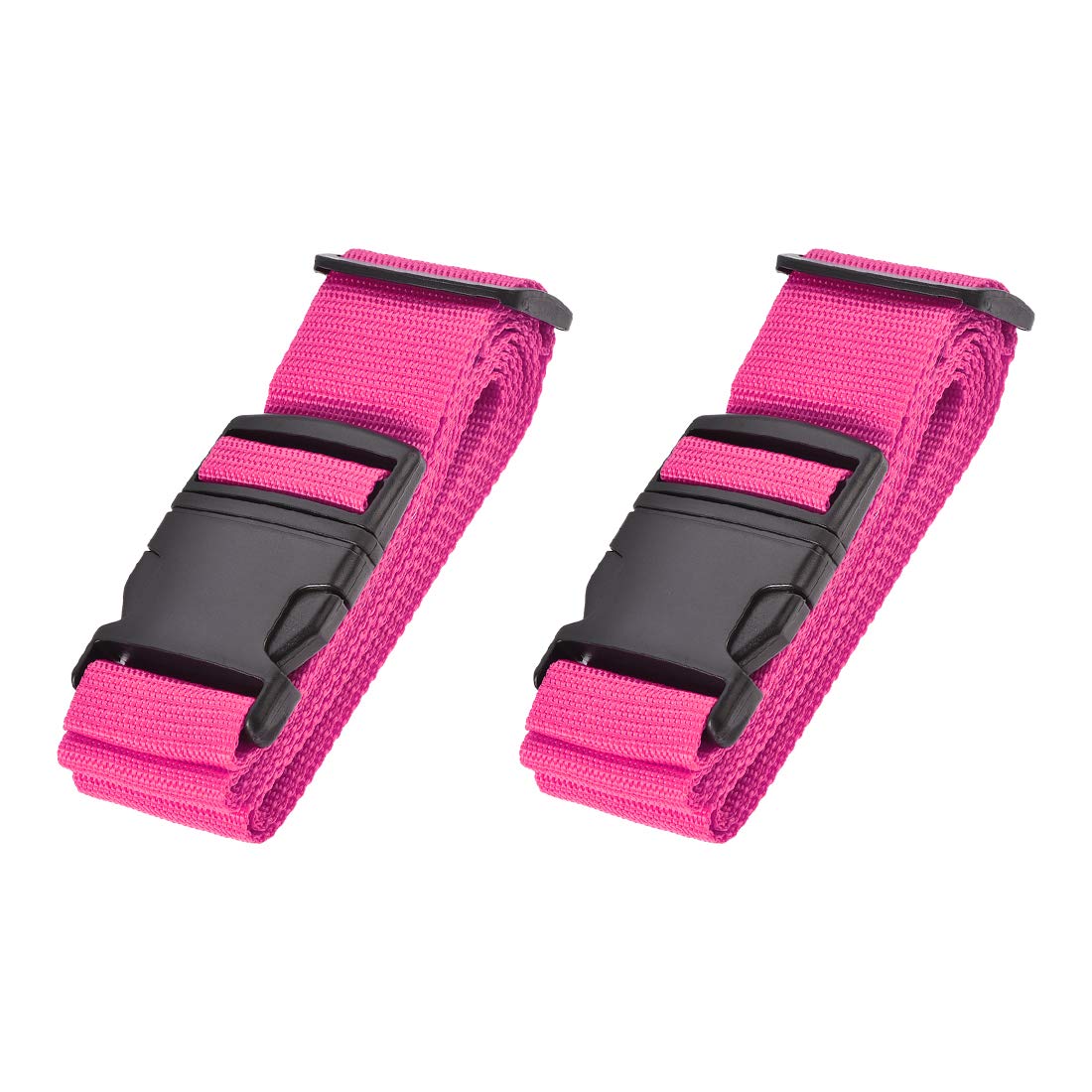 sourcing map Luggage Straps Suitcase Belts with Buckle Label, 2Mx5cm Adjustable PP Travel Bag Packing Accessories, Rose Red 2Pcs