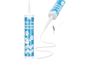 PAULINN White Silicone Caulk, 100% Silicone Waterproof Sealant Adhesive Caulking Tool for RV Marine Home Window Roof Door Kit