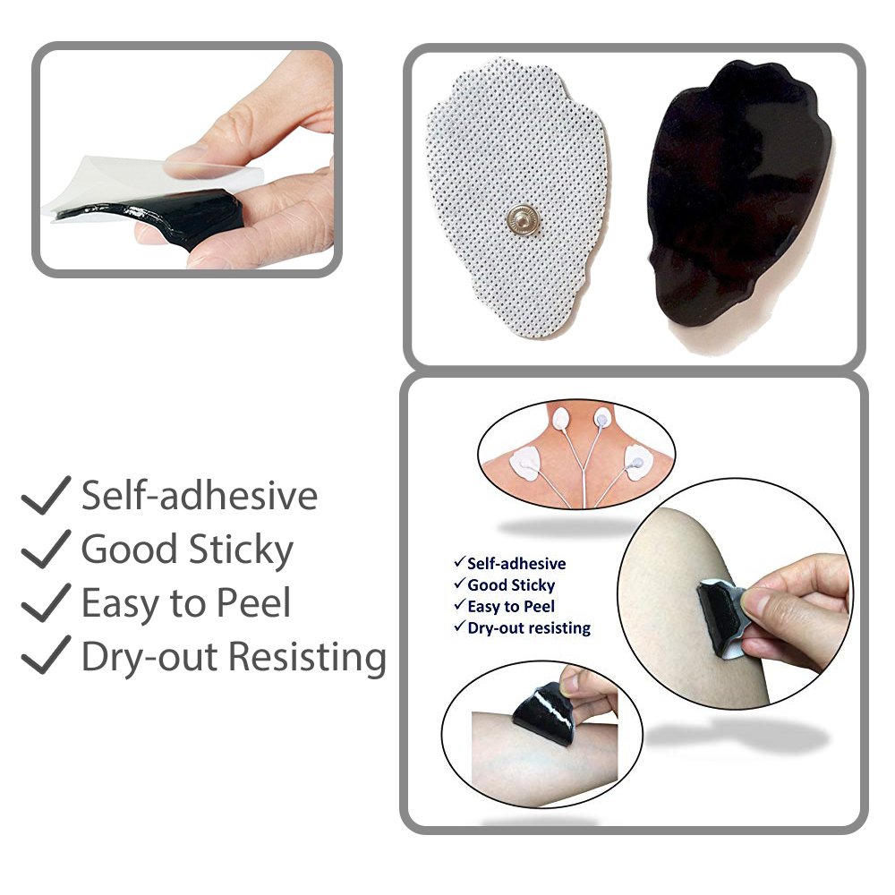 TENS Unit Electrodes, 24-Pack(12 Pairs) Hand Shape Electrode Pads Large Premium for TENS Therapy - Universally Compatible with Most TENS Machine Models - Reusable up to 30 Times -FDA Cleared