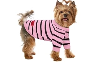 Preferhouse Pet Dog Striped T-Shirt Dogs Cats Cotton Vest Spring Summer Pet Apparel Tee Shirt Suitable for Small and Medium Large Pets French Bulldog Bichon