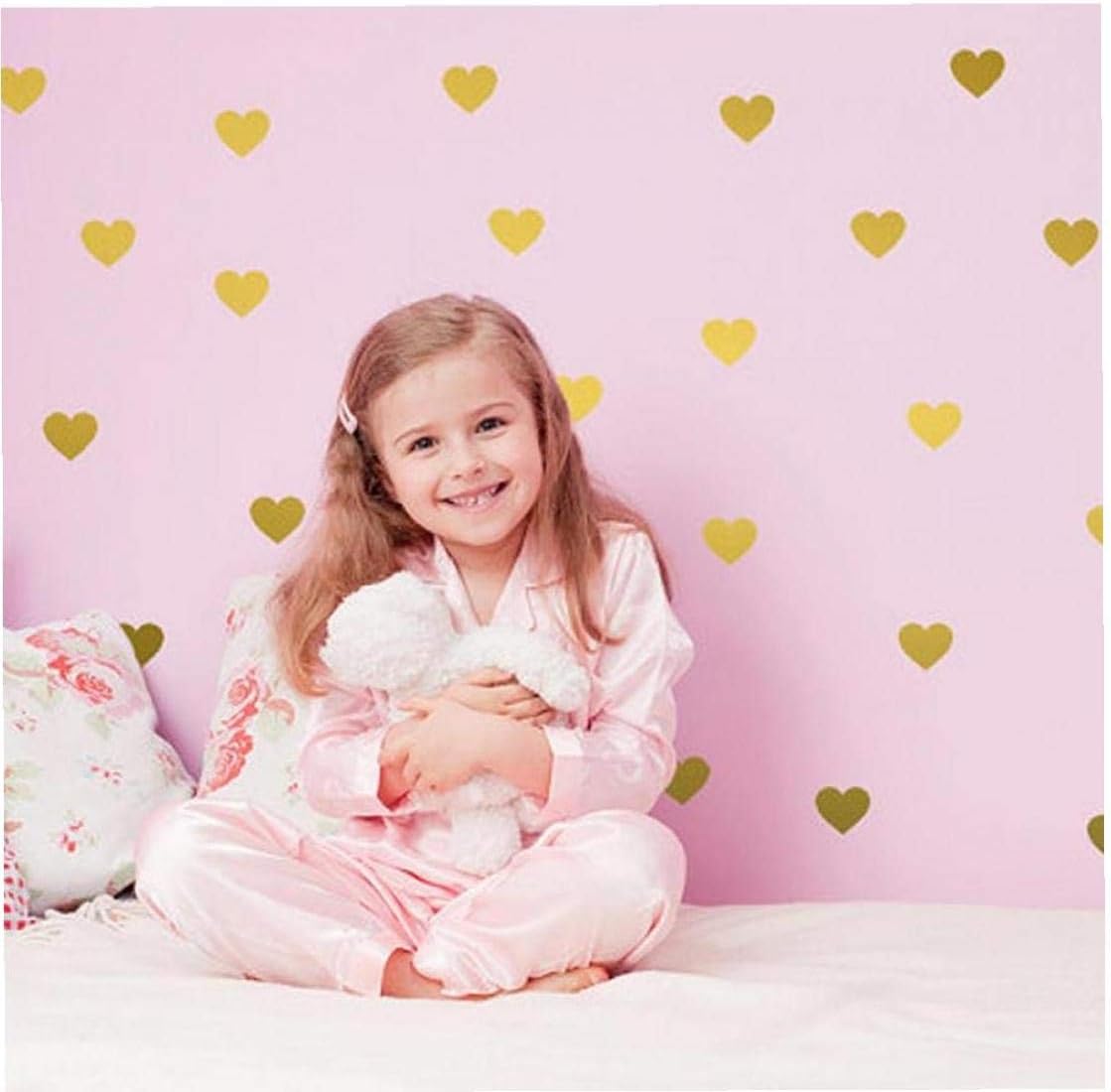 Casecover 45 Removable Heart Shaped Gold Wall Stickers Home Decoration Accessories Kids Girls Baby Room Decoration Amazon Co Uk Kitchen Home
