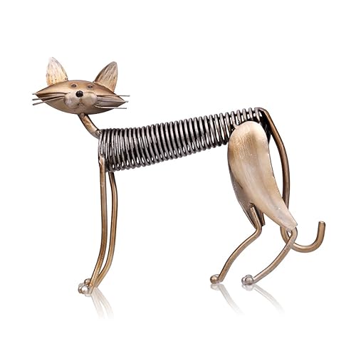 Tooarts Metal Cat Gifts Sculpture Figurine Animal Gifts Set Office Ornament Crafts Interior for Cat Lover Living Room Decorations