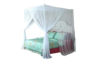 Mengersi 4 Corner Bed Canopy Canopy Bed Curtains Royal Luxurious Cozy Drapes -Bed Frame Draperies Bedroom Decoration (Full, W