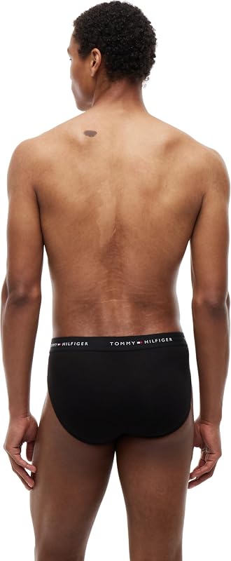 Herren 3er Pack Unterhosen Hip Briefs mit Logobund, Mehrfarbig (Mid Hthr/Blck/Th Wht), S — Foto 2 von 6