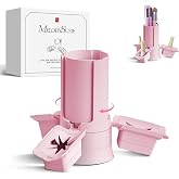 MelodySusie Nail Polish Bottle Holder and Nail Art Tools Organizer Pink | 360&deg; Rotating Storage Container,GelCarousel, 3Pcs Detachable Silcone Gel Polish Holder, Only Box, Salons &amp; Home Use