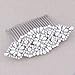 Fairy Moda Long Crystal Floral Bridal Wedding Hair Comb Silver Tone for Women (Width 4 1/8