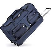 Expandable Rolling Duffle Bag with Wheels, 28" Foldable Carry On Luggage Suitcases, Water-Resistant Travel Duffle Bag Carry On Suitcase Weekend Bag for Women Men