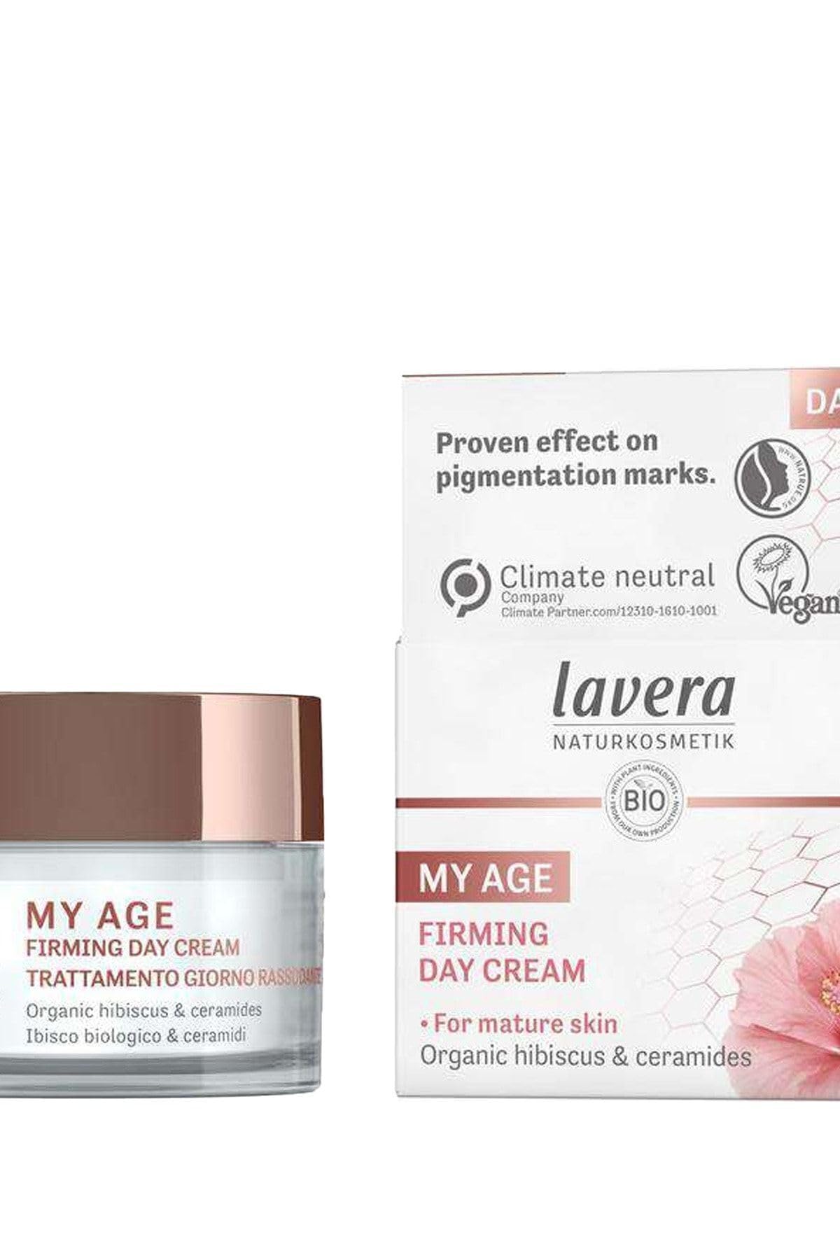 lavera MY AGE Firming Day Cream - hibiscus and plant ceramides - reduces pigmentation spots - for mature skin - natural cosmetics - vegan - organic (1 x 50ml)