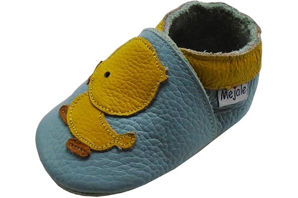 Mejale Soft Sole Leather Baby Crib Shoes Infant Toddler Prewalkers