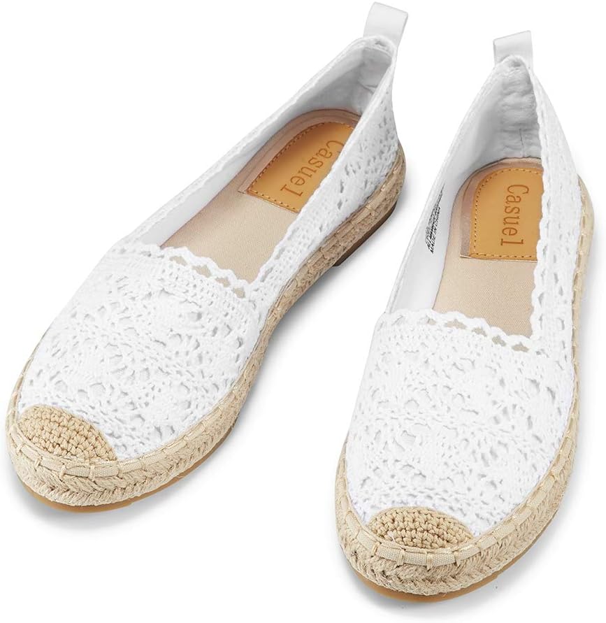 casuel Women’s Espadrille Flats, Slip Ons Sneakers Casual Canvas Shoes Comfortable Loafer