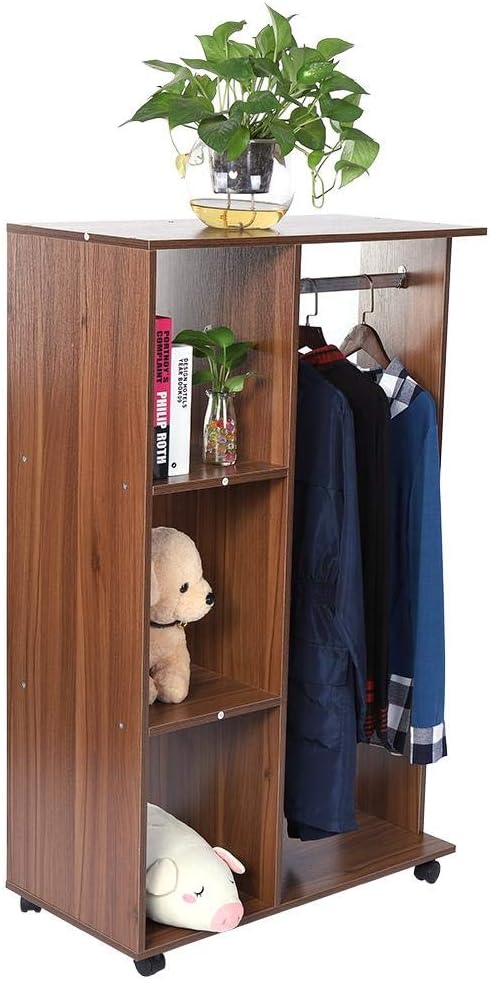 Lyrlody Portant A Vetements Sur Roulettes Avec 1 Tringle Suspendue Armoire Amovible Portant Avec Etageres De Rangement Pour Vetements Penderie De Vetement Presentoir De Vetements Pour Boutique Meubles Chambre A Coucher Eng Bouldermicrofinance Org