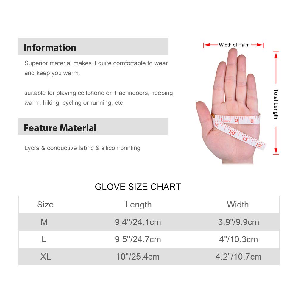 Vbiger Outdoor Touchscreen Handschuhe fahren Radfahren warm Freizeit Sport Silikon rutschfeste Handschuhe, Grün, L