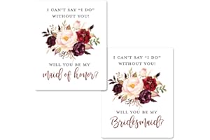 INVITATIONHOUSE Elegant Floral Bridesmaid Proposal Labels | Will You be My Bridesmaid Wine Labels | Bridesmaid and Maid of Honor Gift Box Labels| I Can’t Say I Do Without You Maid of Honor Labels