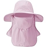 Fishing Hat for Men & Women, Outdoor UV Sun Protection Wide Brim Hat with Face Cover & Neck Flap