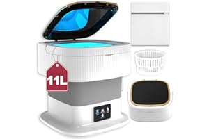 KWIWIS Mini Washing Machine, Portable Washing Machine, Foldable Washer and Dryer, Small Collapsible Laundry for Travel, Sutiable for Apartment, Dorm, Camping, RV, Underwears, Socks, Baby Clothes, Grey