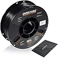 OVERTURE PETG Filament 1.75mm with 3D Build Surface 200 x 200 mm 3D Printer Consumables, 1kg Spool (2.2lbs), Dimensional Accuracy +/- 0.05 mm, Fit Most FDM Printer, Black