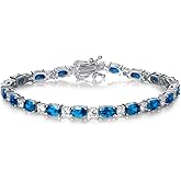 FANCIME Birthstone Bracelets Sterling Silver Tennis Bracelets Charm Fine Jewelry Valentines Day Gifts for Women 7"