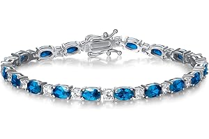 FANCIME Birthstone Bracelets Sterling Silver Tennis Bracelets Charm Fine Jewelry Christmas Gifts for Women 7"