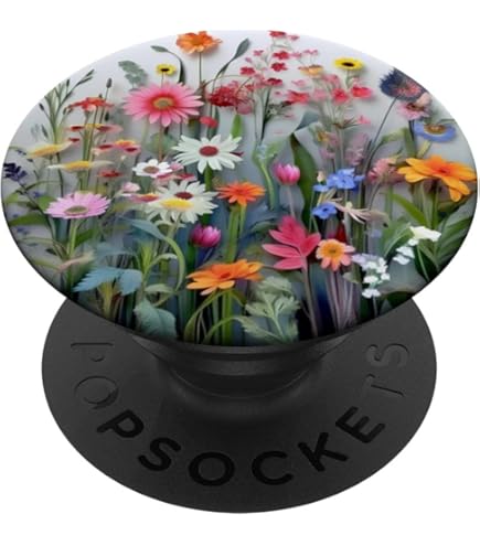 Pastel Pink Green Flower PopSocket - Watercolor Floral PopGrip For Phones