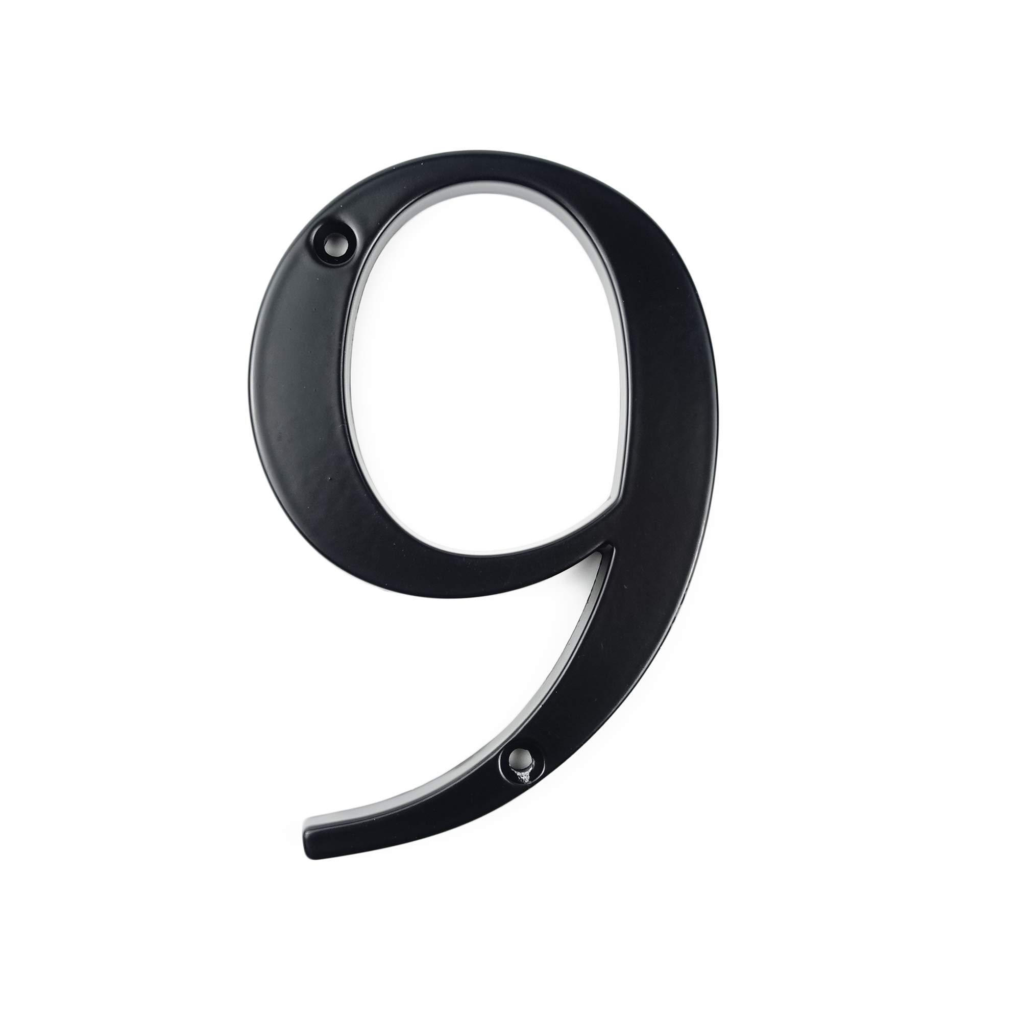 HASWARE House Number Sign 4 inch (10 cm) Modern Door Numbers Signage Plaque Street Home Address Numerals Zinc Alloy (9, Black)