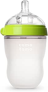 Comotomo Natural Feel Baby Bottle, Green, 8 Ounces