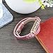 Hagibis Genuine Leather Bands with Metal Pendant for Fitbit Flex 2 (Gold Pink)