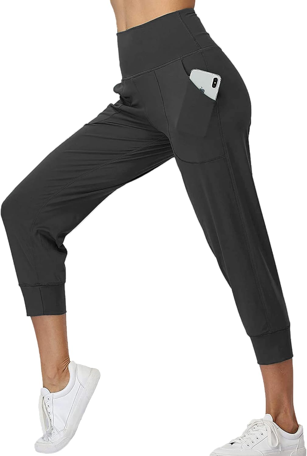 COOrun Women Joggers High Waist Sweatpants Yoga Pants with Pockets Lounge Workout Capri: Clothing