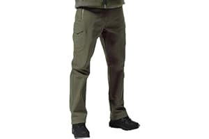 FREE SOLDIER Men's Outdoor Softshell Fleece Lined Cargo Pants Snow Ski Hiking Pants with Belt