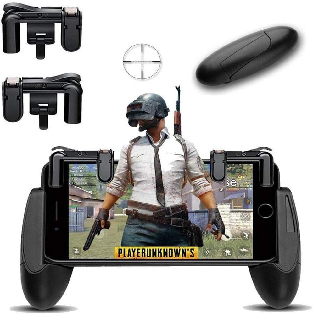 Sk Handloom Udyog L1R1 Mobile Game Controller with Sensitive Shoot and Aim Fire Buttons for PUBG/Knives Out/Rules of Survival Compatible with Android/iOS Devices
