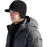 Yuan Winter Cap -Cozy Head Beanies-Fleece Lined Beanie with Brim and Ear Flaps,Elastic Fabric, Unisex