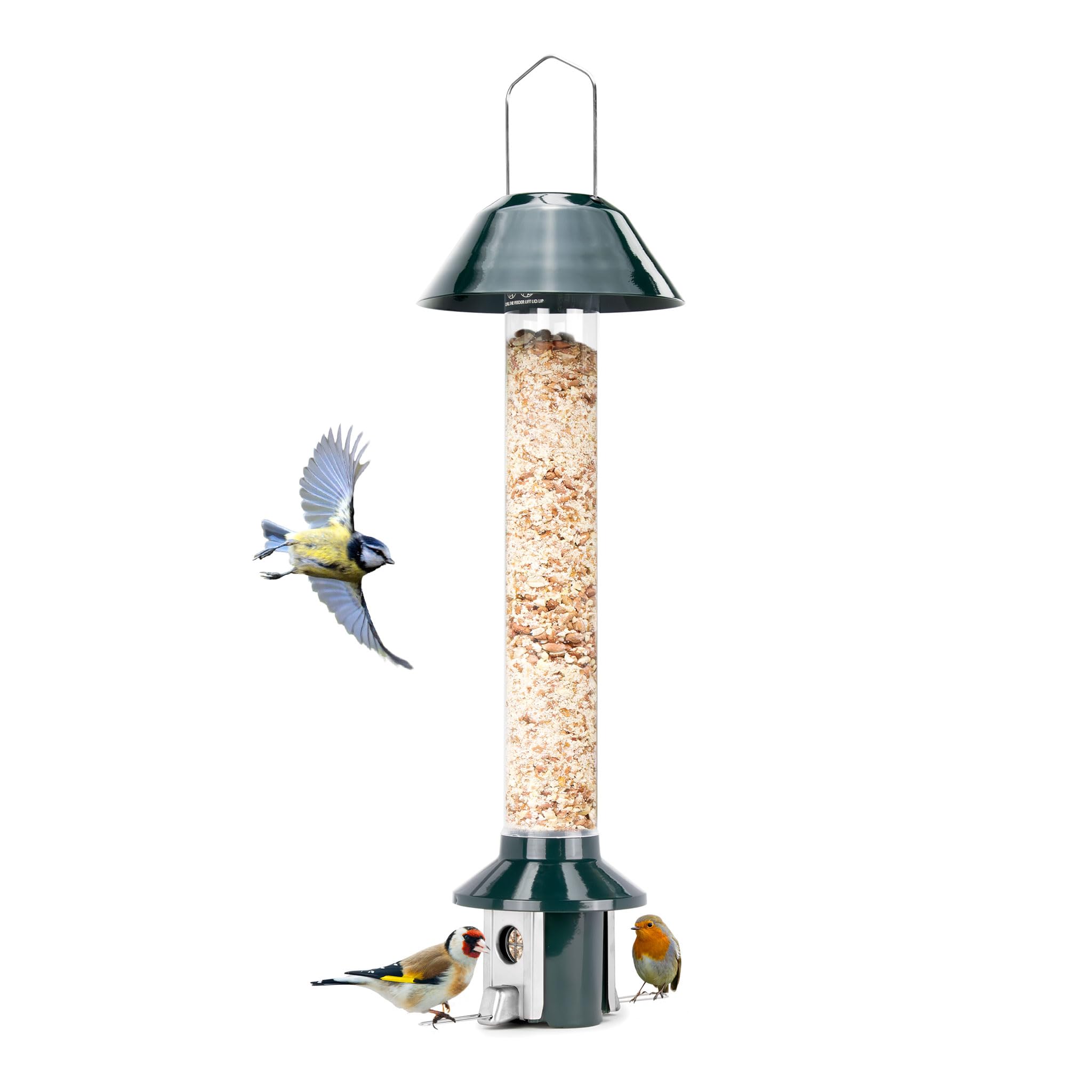 Squirrel Proof Wild Bird Feeder 2l Capacity - Roamwild PestOff 2.0 - Roamwild PestOff (Peanut/Suet Pellet/Dried Mealworm)