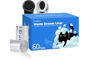 KROPBOM 60 Pack Litter Box Robot 3 4 Waste Bags, Self Cleaning Cat Litter Box Robot Waste Liner Bags Replacement, Heavy Duty 9-11 Gallons of Capacity