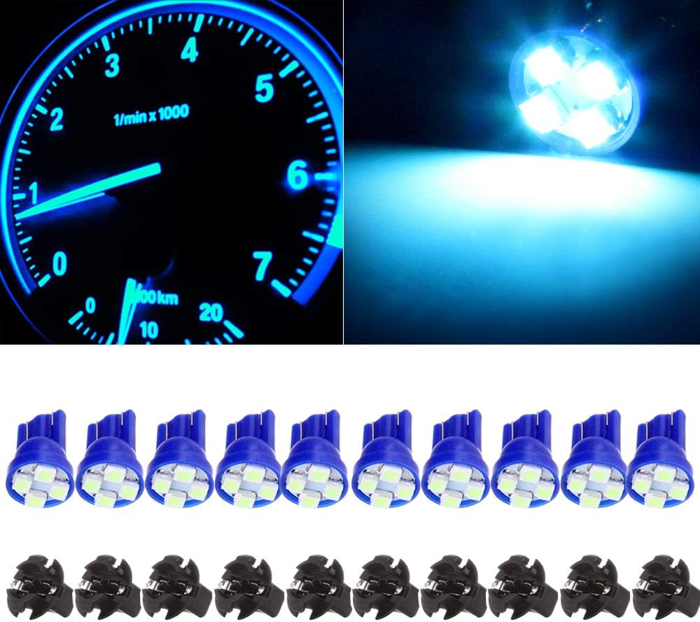cciyu 10x PC194 Instrument Panel Cluster Dashboard w/Sockets+ 10x Ice Blue T10 LED Light Bulb