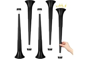 GCQJOQ 4 Pieces Stadium Horn, 21 Inch Collapsible Vuvuzela Trumpet for Sporting Events Football Carnival Party Supplies, Black