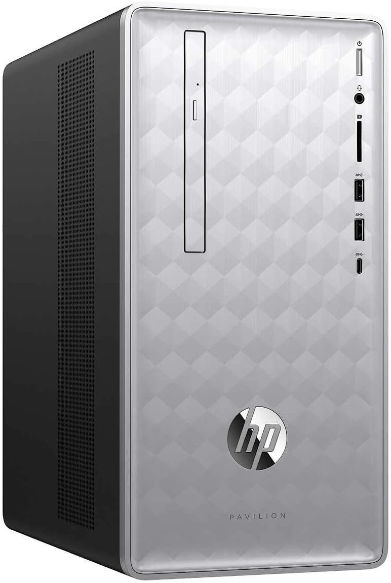 HP Pavilion 590-p0081c Desktop Computer, Intel Core i5-8400 2.80GHz, 12GB RAM, 1TB HDD 16GB Intel Optane Memory, AMD Radeon RX 550 2GB, Windows 10 Home, Silver - Refurbished