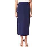 Kasper Womens Stretch Crepe Column Midi Skirt