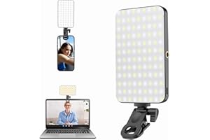 DUIDESHI 5000 mAh Portable Selfie Light for iPhone: Rechargeable Phone Fill Lights, Ring Light for Camera Picture, Makeup Photo, Video Conferences, Laptop Use, Zoom Meetings, TikTok, Vlog Photography