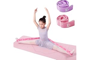 Xensamy 2-Pack Adjustable Kids Dance Stretch Bands - 8-Loop Elastic Bands for Ballet, Latin, Yoga, Gymnastics & Stretching - Flexible, Multi-Section Design for Dance Training & Flexibility