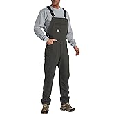 Kecols Men's Duck Bib Overalls - Double Front Unlined Utility Canvas Workwear with Adjustable Straps & Multiple Tool Pockets